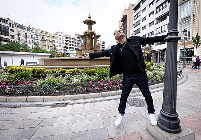 Karel Terrero, en la Fuente de las Batallas.
