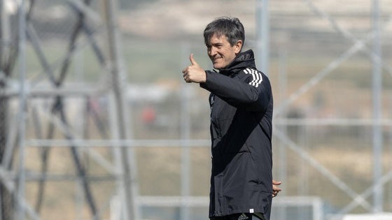 Pacheta, durante un entrenamiento con el Real Valladolid.