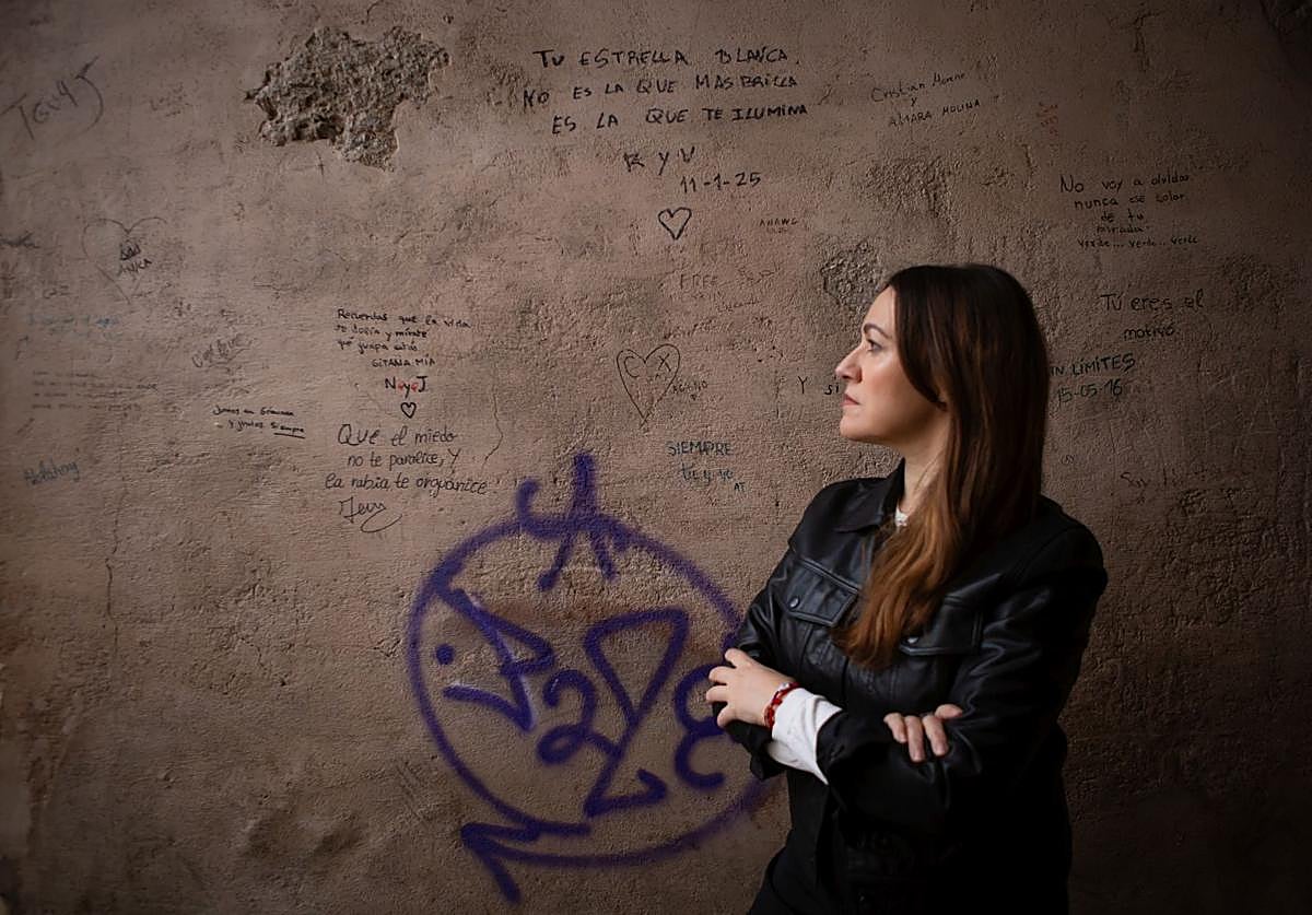 Juana Biedma, en el Arco de las Pesas.