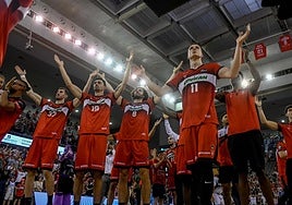 Celebración tras la victoria.