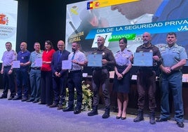 Profesionales de la seguridad privada homenajeados.