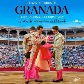 Detalle del cartel de la Feria taurina de este año en Granada