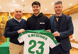 Meseguer, tras su fichaje en enero.