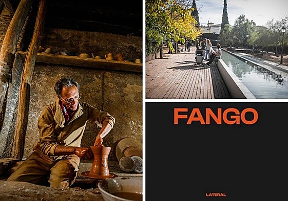 Un artesano de Fajaluza, uno de los lugares donde se celebra Fango; y el jardín del Cuarto Real de Santo Domingo.