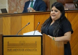 Mónica Morales, en el Parlamento de Andalucía.