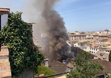 El incendio de Santa Ana visto desde el Mirador de la Churra