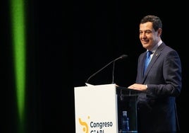 Juanma Moreno, este martes en la inauguración VIII Congreso Iberoamericano del CEAPI.