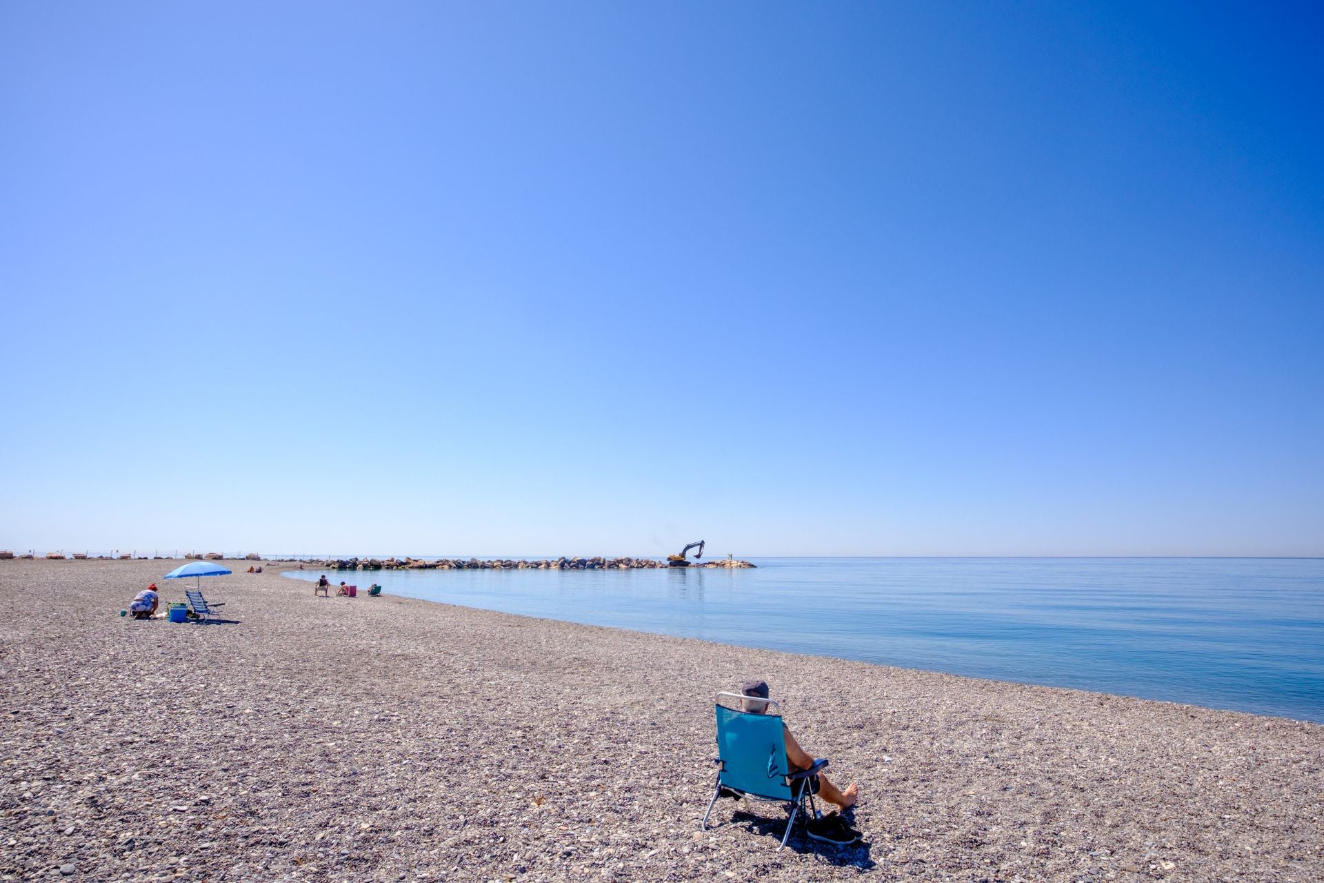 Así está Playa Granada con el espigón al 90%