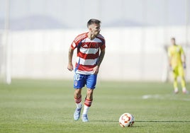 Mario González, durante un partido con el Recreativo la pasada temporada.