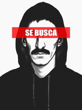 Retrato simulación de los rasgos del presento atracador de negocios en Granada.