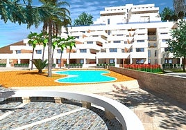 Proyección que empleó la promotora para captar clientes para una urbanización fallida en Almuñécar.