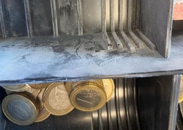 Huellas del atracador en uno de los establecimientos.