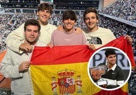 Gonzalo Villar, en el centro, junto a otra imagen de Carlos Alcaraz.