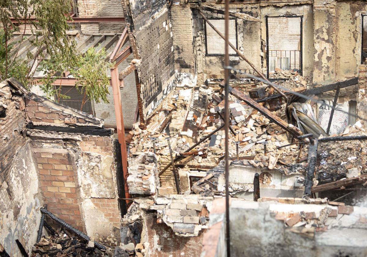 Estado en el que quedó la estructura tras el incendio.