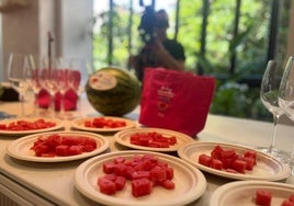 Sandia dispuesta para ser consumida.