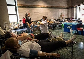 Imagen de archivo de una jornada de donación organizada por el Centro de Transfusión en el Palacio de Congresos.