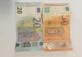 Billetes falsos colados en Íllora.