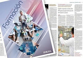 Detalle de la portada sobre las páginas del suplemento especial de formación.
