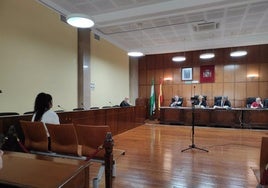 La acusada, durante el juicio antes de suspenderse.