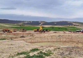 Maquinaria en los terrenos donde se construye el campus principal del Cetedex.