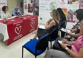 Presentación del informe anual de Cáritas Almería en la sede de la entidad.