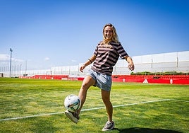 La atacante Ornella Vignola, en una imagen de archivo tras una entrevista con IDEAL.