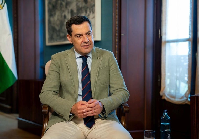 Juanma Moreno, el pasado jueves en el Palacio de San Telmo, sede del Gobierno andaluz.