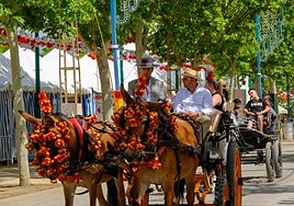 Uno de los coches de caballos que participó en la exhibición.