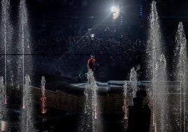 Dellafuente, durante un momento de su concierto en el Metropolitano.