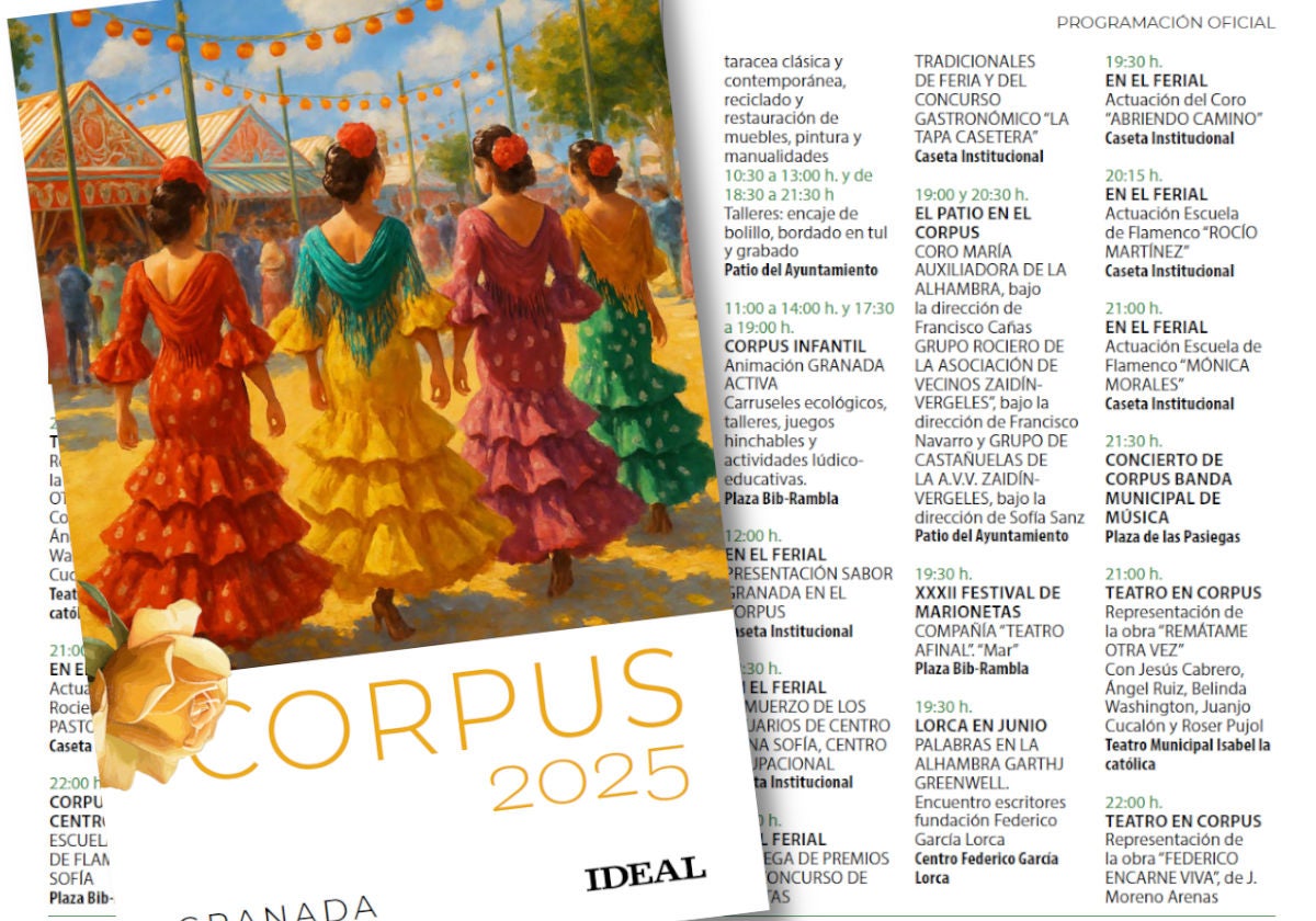 Portada del librillo sobre las páginas interiores con la agenda de actividades.