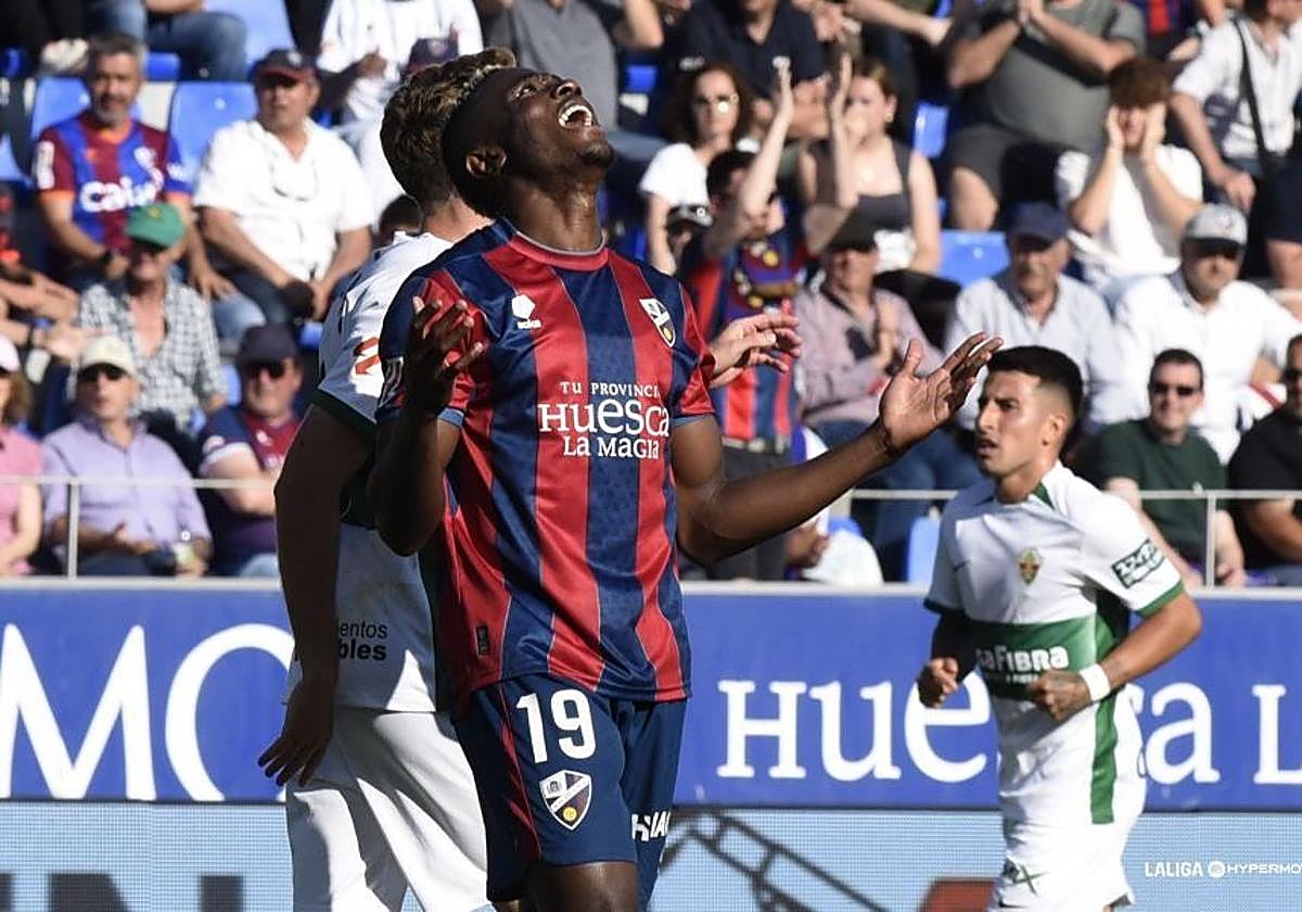 Soko, en el partido disputado a final de curso frente al Elche.