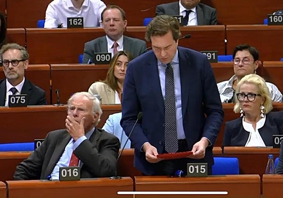 Pablo Hispan, en su intervención en el Consejo de Europa.