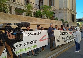 «Tenemos unos servicios ferroviarios del siglo XIX», acusa la Mesa del Tren de Almería a las puertas de la Subdelegación