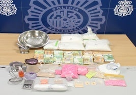 Droga incautada en la operación policial de Granada.
