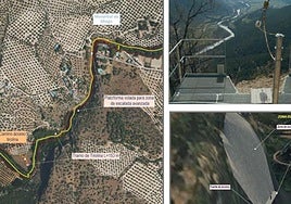 Pasarelas colgantes y rocódromo del proyecto para Los Cañones.