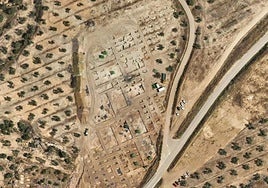 Vista cenital del yacimiento romano aparecido durante las catas desarrolladas para la construcción de la variante de Loja.