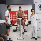Lucas Boyé, durante el reconocimiento médico.