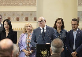 Pedro Mercado en rueda de prensa en una imaen de archivo.