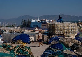 Detalle del puerto pesquero de Motril.