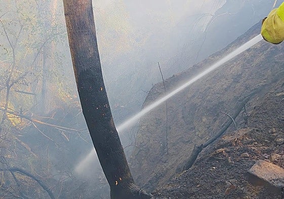 Incendio originado en Dúdar.