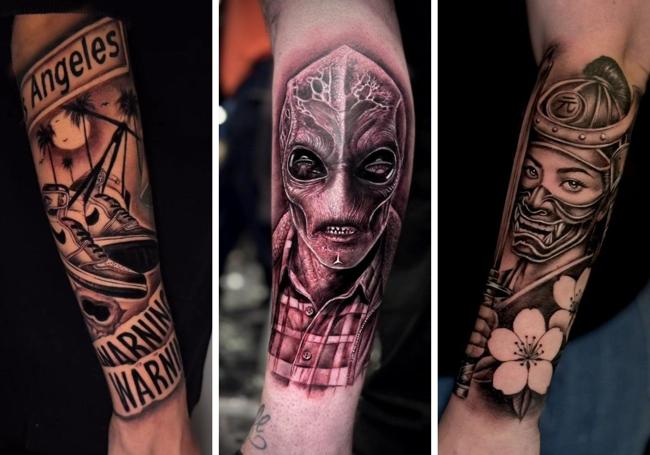 Algunos de los tatuajes de Javi Peche.