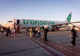 Imagen del primer vuelo que llegó a Granada desde Ámsterdam, el pasado septiembre.