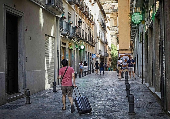 Turistas en el centro de Granada.