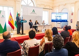 El consejero de Justicia en la presentación de cómo será la transformación del Cubo en la Ciudad de la Justicia.