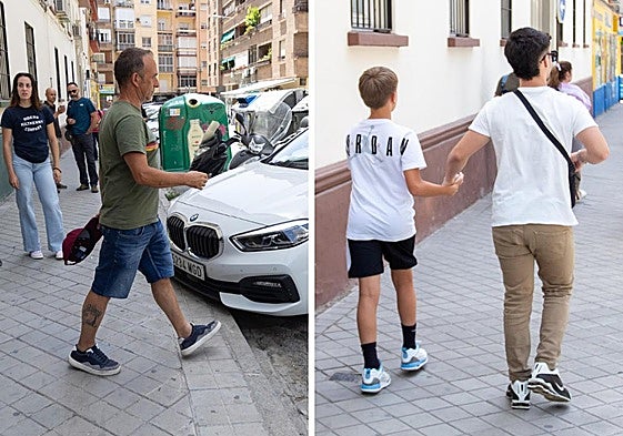 Arcuri se marcha solo del centro mientras que sus dos hijos lo hacen juntos minutos después.