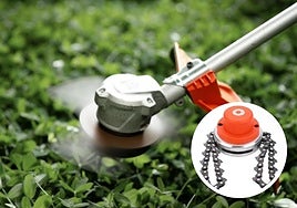 Cabezal de desbrozadora con cadena