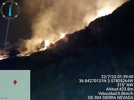 Incendio en Los Guájares.