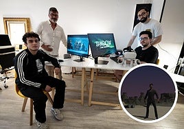 Pablo Cirre, Julen Fernández, Alejandro de la Corte y Lucas Sudre, en el estudio Verne.