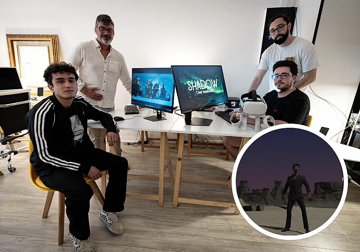 Pablo Cirre, Julen Fernández, Alejandro de la Corte y Lucas Sudre, en el estudio Verne.