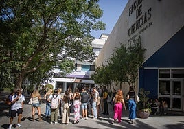 Estudiantes en la Facultad de Ciencias de Granada este curso.